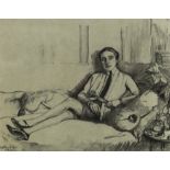 E. Platchey, European active c.1925 -  Reclining figure, 1925;  charcoal on paper, signed and d...