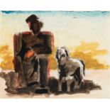 Josef Herman OBE RA, Polish/British 1911-2000 -  Man and His Dog, 1958;  watercolour, ink and p...