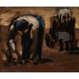 Josef Herman OBE RA,  Polish/British 1911-2000 -  Two Figures, 1963;  oil on canvas, signed, ti...