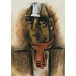 Josef Herman OBE RA, Polish/British 1911-2000 -  The Miner, Ystradgynlais, 1948;  pastel and go...