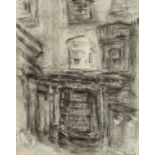 Lilian Holt,  British 1898-1983 -  The Old Curiousity Shop, 1968; charcoal on paper, signed and...