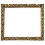 A North Italian Parcel Gilded Craved and Ebonised Cassetta Frame,  17th century and later-  wit...