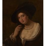 Circle of Sir Thomas Lawrence, PRA FRS,  British 1769-1830-  Portrait of a lady, bust-length, we...