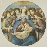 After Sandro Botticelli,  Italian c.1445-1510-  Madonna of the Pomegranate;  pencil, watercolou...