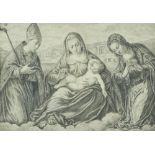 Manner of Tiziano Vecellio, called Titian,  early 19th century-  Madonna and Child with Saint Lo...