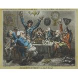 James Gillray,  British 1756-1815-  Anacreontick's in full Song;  hand-coloured etching with aq...