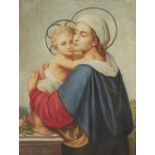 Manner of Raffaello Sanzio, called Raphael,  late 19th century-  Madonna of the Rose with Child;...