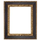A North Italian Carved, Parcel Gilded and Ebonised Cassetta Frame,  18th century-  with cavetto...