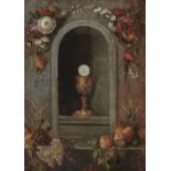 Manner of Jan van Kessel the Younger,  late 18th century-  A Chalice with the Eucharist in a sto...