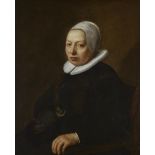 Follower of Jacob Adriaensz. Backer,  Dutch 1608-1651-  Portrait of a lady, half-length, wearing...