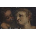 Flemish School,  18th century-  Venus and Cupid;  oil on canvas, bears old label inscribed '155...