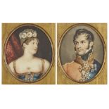 After George Dawe, RA,  British 1781-1829-  Two Portraits: Portrait of Princess Charlotte August...