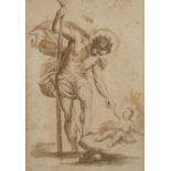 After Francesco Amato,  Italian c.1590-?-  St Christopher and the infant Christ;  pencil and br...