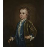 Circle of Thomas Hudson,  English 1701-1779-  Portrait of a boy, standing three-quarter length, ...