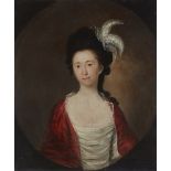 Follower of Thomas Gainsborough, RA FRSA,  British 1727-1788-  Portrait of a lady, half-length, ...