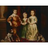 After Sir Anthony van Dyck,  Flemish 1599-1641-  The Three Eldest Children of Charles I;  oil o...