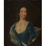 Circle of Charles Jervas,  Irish 1675-1739-  Portrait of Henrietta Nairne, half-length, in a blu...