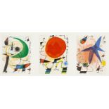 Joan Miró, Spanish 1893-1983, L'Astre Bleu, Le Soleil Rouge, La Lune Vert [Mourlot 857, 859 and ...