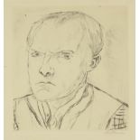 Max Beckmann, German 1884-1950, Selbstbildnis, 1918; drypoint etching on Japan paper, signed in...