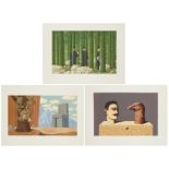 Rene Magritte, French 1898-1967, Les Enfants Trouvés, 1968; 3 lithographs in colours on wove fr...