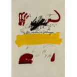 Antoni Tàpies, Spanish 1923-2012,  Als Mestres de Catalunya, Planche 7, 1974; lithograph in col...