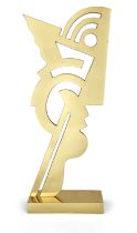 Roy Lichtenstein,  American 1923-1997,  Untitled Head I, 1970; solid brass on brass-plated stee...