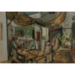 Aharon Avni,  Ukranian/Israeli 1906-1951 -  Market scene;  gouache and watercolour on paper, si...