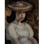 Eve Disher,  British 1894-1991 - Dorothy Dawes New Hat, c.1940; gouache and pencil on paper, si...