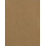 Eric Gill ARA ROI,  British 1882-1941 -  Standing female nude;  pencil on paper, signed lower r...