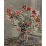 Dame Ethel Walker,  British 1861-1951 -  Carnations;  oil on canvas, signed lower right 'Ethel ...
