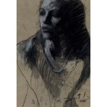 Mark Demsteader,  British b.1963 -  Female figure;  gouache and charcoal on paper, signed with ...