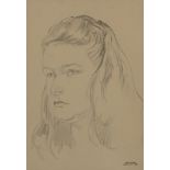 Sir Cecil Beaton CBE,  British 1904–1980 - Portrait of Henrietta Garnett;  pencil on paper, bea...