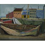 Jacob Krämer,  Ukrainian/British 1892-1962 -  Harbour scene (with 'A Portrait of a Gentleman' on...