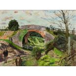 Carel Weight RA,  British 1908-1997 -  The Bridge;  oil on canvas, 30 x 40 cm (ARR)  Provenanc...