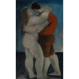 Bernard Meninsky,  Ukrainian/British 1891-1950 -  The Lovers, c.1943-50;  gouache and ink on pa...