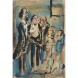 Georges Rouault,  French 1871-1958 -  End of Term, 1908;  watercolour and gouache on paper, sig...