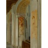 Frank Owen Salisbury,  British 1874-1962 -  Church interior;  oil on board, signed lower left '...