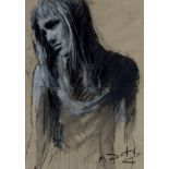 Mark Demsteader,  British b.1963 -  Female figure;  gouache and charcoal on paper, signed with ...