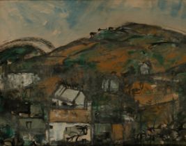Gwilym Prichard, Welsh 1931-2015 -  Welsh landscape;  gouache on paper, signed lower right 'Gwi...