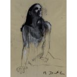 Mark Demsteader,  British b.1963 -  Georgina I, 2007;  charcoal and chalk on adjoined sheets of...