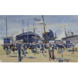 Richard Foster,  British b.1945 -  V.E. Day Hyde Park;  watercolour on paper, signed lower righ...