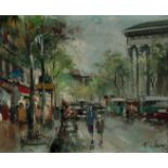 Francois Claver,  French 1918-c.1961 -  Place de Madeleine;  oil on canvas, signed lower right ...