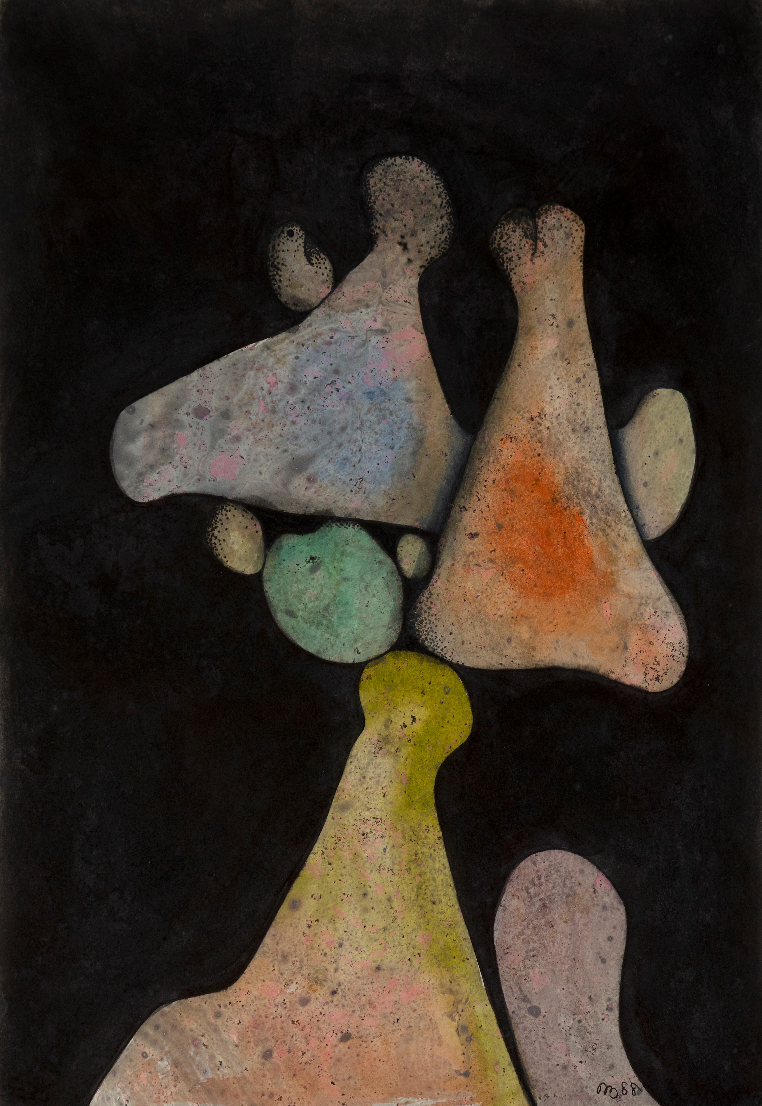 Desmond Morris,  British b.1928 -  Proud Figure, 1988;  oil, inks and watercolour on paper, sig...