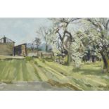 Percy Horton,  British 1897-1970 -  Countryside scene (with 'Village scene' on the reverse);  g...