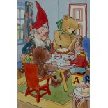 Mary Cooper,  British b.1911 -  'They had a very good tea, Noddy was hungry and so was Big-Ears'...