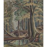 Ethelbert White,  British 1891-1972 -  Punt in the Woods;  watercolour and pencil on paper, sig...