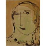 Elisabeth Collins,  British 1904–2000 -  Head of a woman, c.1950s;  ink and watercolour on pape...
