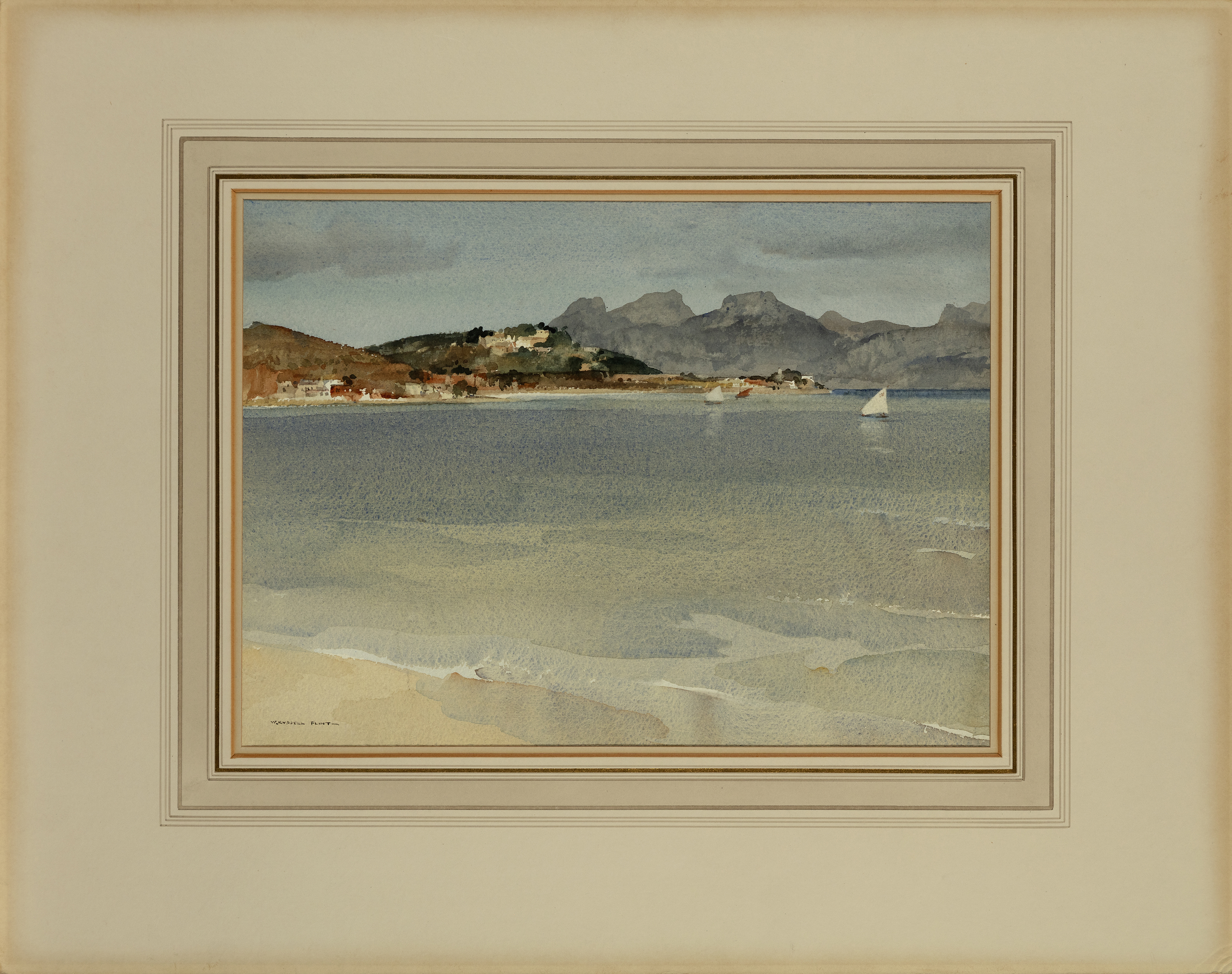 Sir William Russell Flint RA ROI,  Scottish 1880-1969 -  Puerto Pollensa, Majorca, 1959;  water... - Image 2 of 3