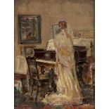 Dame Ethel Walker,  British 1861-1951 -  Portrait of a Lady in front of a piano (with 'Donkeys o...