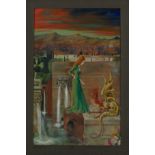 George Wallace Jardine,  British 1920-2002 -  Sunset City of Fountains;  oil on board, signed a...